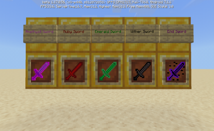 MCPE/Bedrock 5 More Swords + Items Addon (Bedrock/Beta Only)