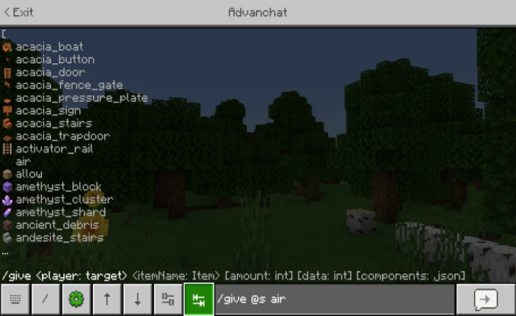 MCPE/Bedrock Advanchat