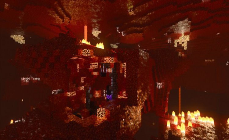 MCPE/Bedrock Bloody Nether Add-on for Vanilla Raytraced