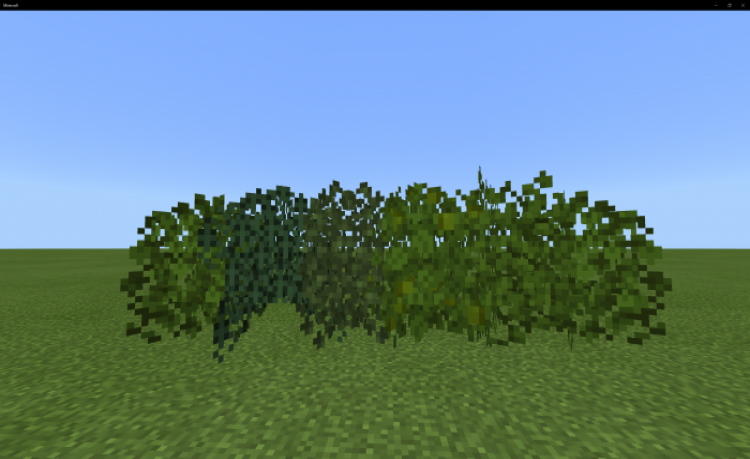 MCPE/Bedrock Bushy Leaves Addon (Changing Colors!)