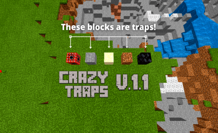 MCPE/Bedrock Crazy Traps V.1.1 (Blocks Trap Addon)