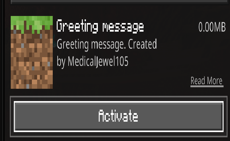 MCPE/Bedrock Greeting Message [For Content Creators]