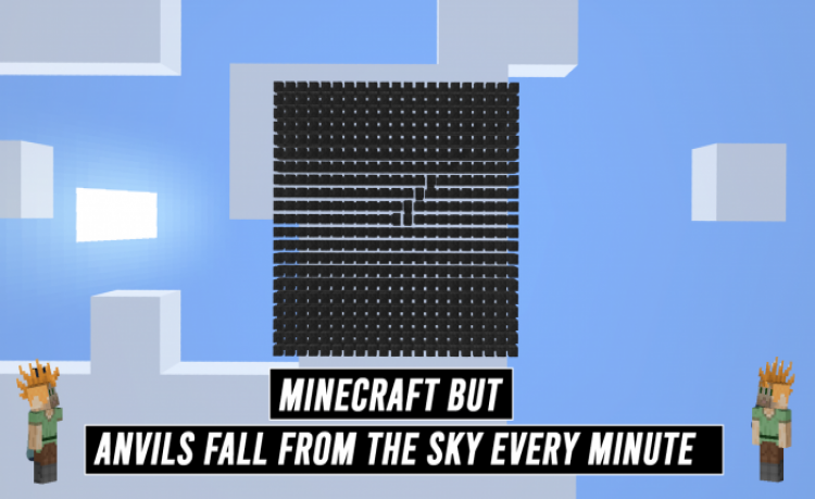 MCPE/Bedrock Minecraft, But Anvils Fall Every Minute