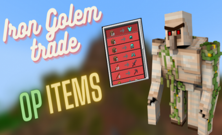 MCPE/Bedrock Minecraft, but Golem Trade OP Items