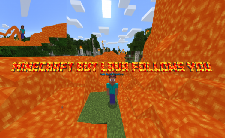 MCPE/Bedrock Minecraft But Lava Follows You