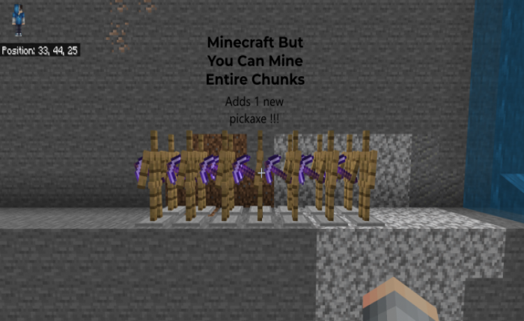 MCPE/Bedrock Minecraft But You Can Mine Entire Chunks v1