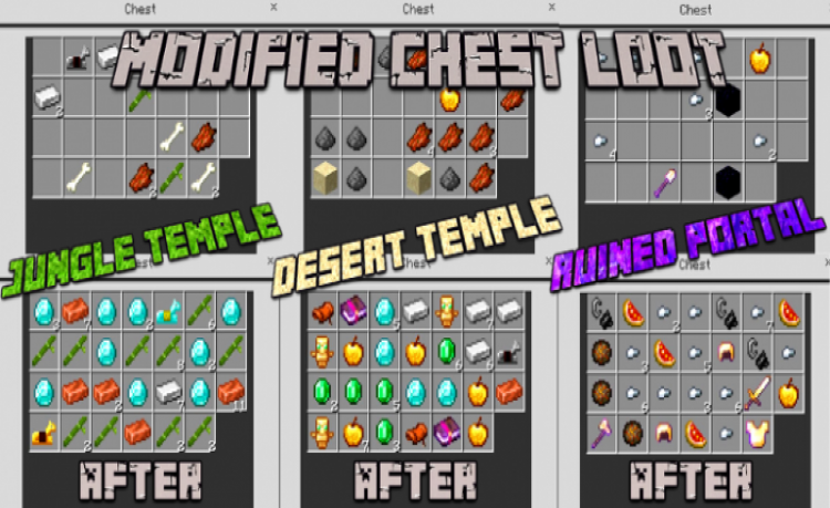 MCPE/Bedrock Modified Chest Loot Add-On