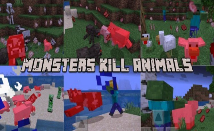 MCPE/Bedrock Monsters Kill Animals Add-On