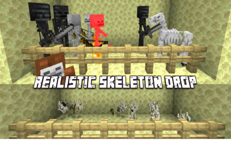 MCPE/Bedrock Realistic Skeleton Drop Add-on