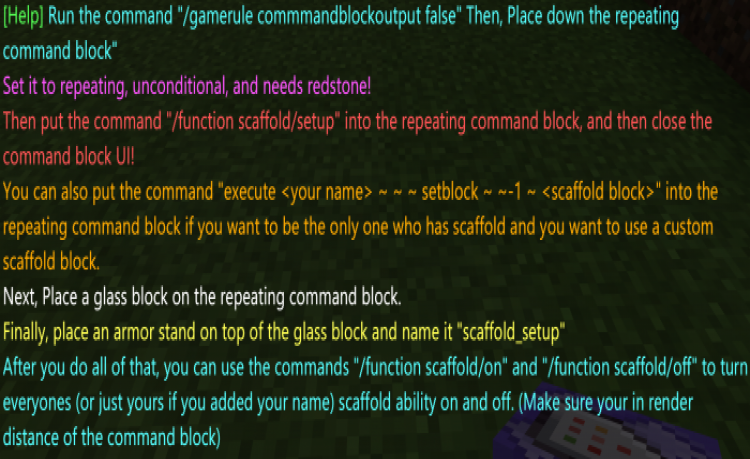 MCPE/Bedrock Scaffold Addon/Function Pack