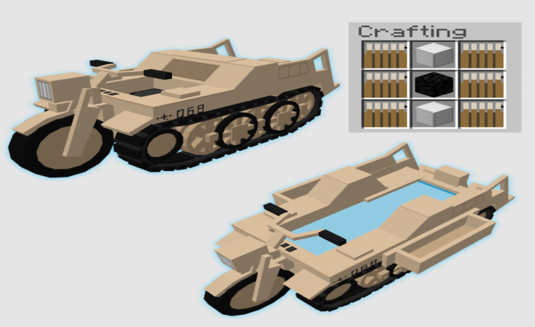 MCPE/Bedrock Sd.kfz. 2 Half-track Motorcycle Add-On