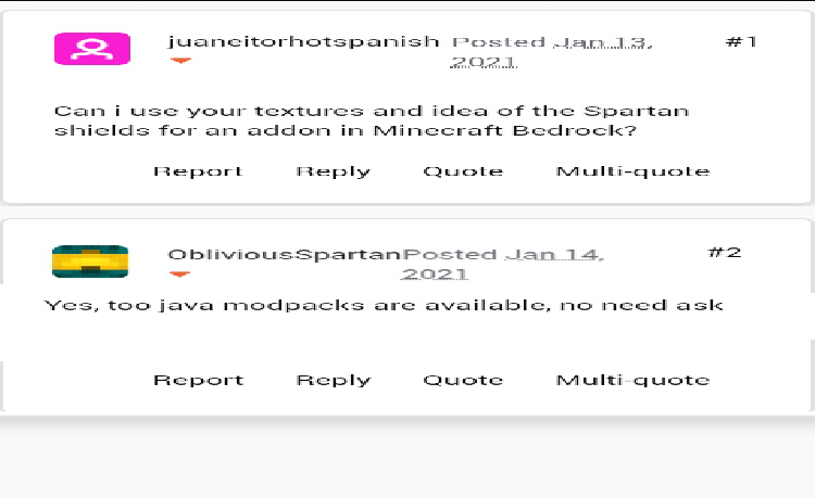 MCPE/Bedrock Spartan Shields Update