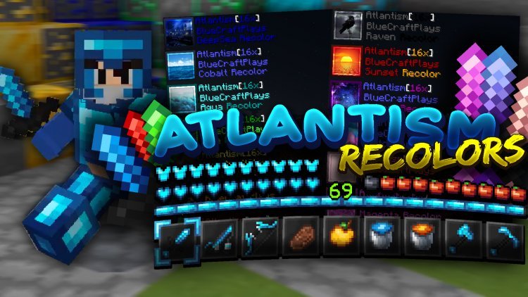 Atlantism [16x] (Blueue 3k Subs) PVP Pack + Recolors [14 Colors]