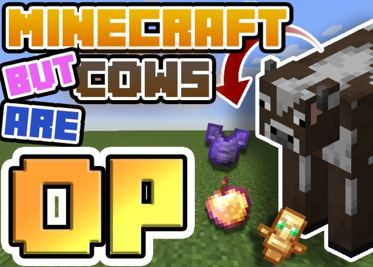 MINECRAFT, But Cows are OP!! (download available) - Bedrock Edition